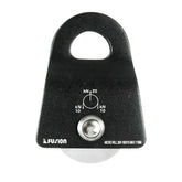 Fusion Climb Ekat Micro side-swing pulley front view shows snag-free operation for lightweight rescue