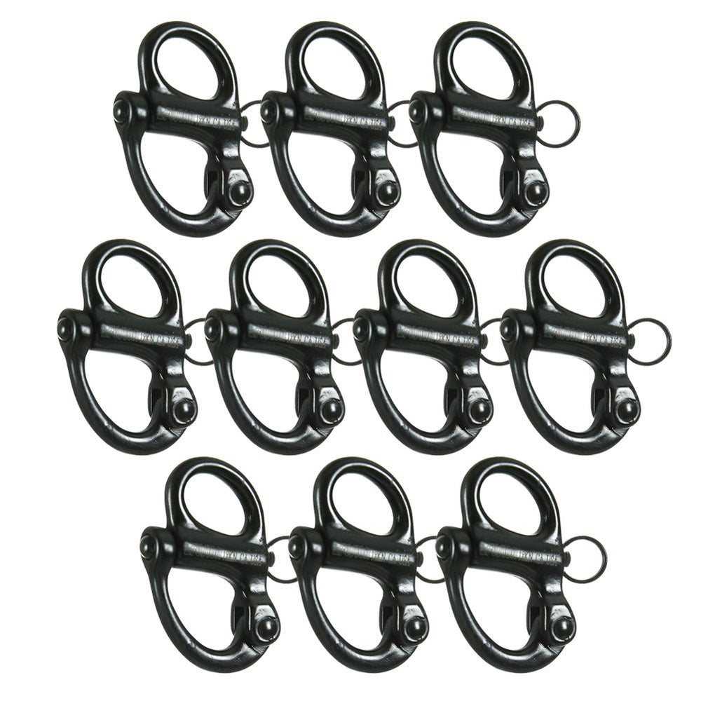 Fusion Climb fixed snap shackle front view, reliable quick-release for sailing rigging.