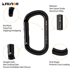 Fusion Climb key nose design enables smooth clipping without snagging.