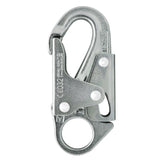 Fusion Climb Maxi-2 snap hook close-up showcasing drop-forged steel finish for lasting durability.