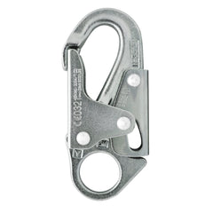 Fusion Climb Maxi-2 snap hook close-up showcasing drop-forged steel finish for lasting durability.