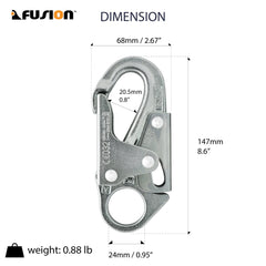 Fusion Climb Maxi-2 in-use with double-action locking for secure attachment.