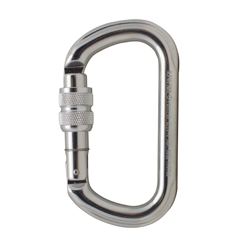 Fusion Climb screw locking carabiner 23kN demonstrates a strong body for secure belays.