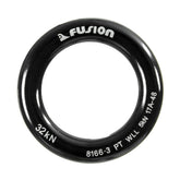 Fusion Climb small orange-black aluminum O-ring ready for secure anchors.