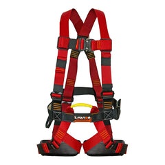 Fusion Climb Streak Racer harness front view for comfortable ziplining and climbing sessions.
