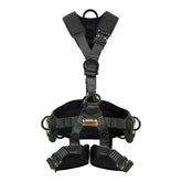 Fusion Climb Tac-Rescue front view shows full-body harness for all-day comfort