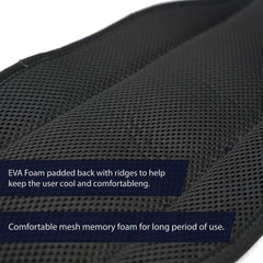 Fusion Climb Tac-Rescue padding closeup highlights flat foam comfort for extended wear.