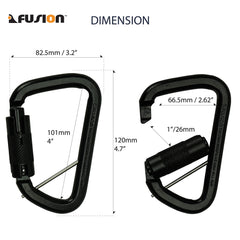 Fusion Climb Tacoma triple-locking carabiner in-use during a rappelling setup