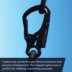Fusion Climb Tudor captive eye design enables quick, dependable attachment.