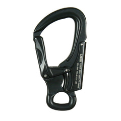 Fusion Climb Tudor captive-eye snap hook shows cross-loading prevention and easy clipping