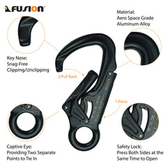 Fusion Climb Tudor UIAA/ANSI certified carabiner for reliable safety standards.