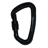 Fusion Climb Vapor III screw-gate D-carabiner in black for secure quick clips.
