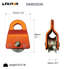 Fusion Micro Pulley aluminum roller enables smooth rotation under load for reliable progress