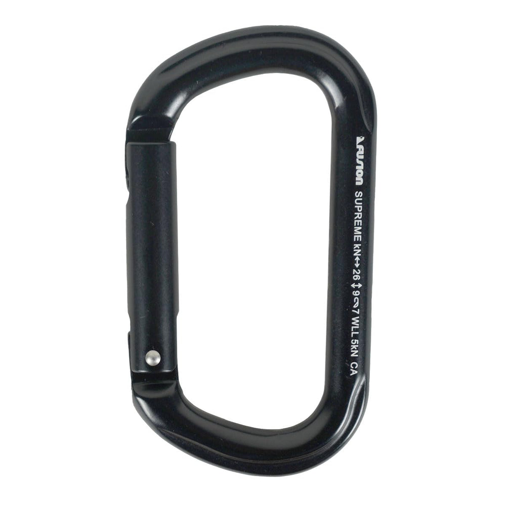 Fusion straight gate carabiner with lightweight aluminum for easy handling.