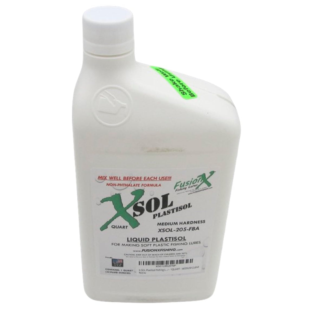 FusionX X-SOL resin, clear and firm, for durable soft lure molds and vibrant color retention.