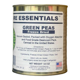 Future Essentials freeze-dried green peas in a can, ready to use with long shelf life.