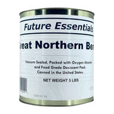 Future Essentials Great Northern Beans can label for pantry storage and long shelf life.