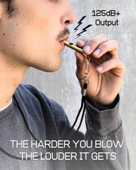 FutureSteps Premium Brass Whistles side view highlighting compact, durable design.