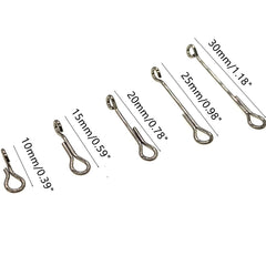 Fly tying hooks in five sizes from 10mm to 30mm