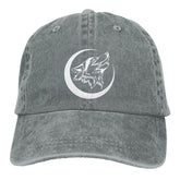 Fwoeqiz Howling Lone Wolf Hat front view shows a sturdy brim for outdoor shade and style.