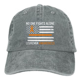 fwoeqiz leukemia awareness hat with distressed washed denim, comfortable all-day wear