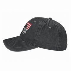 fwoeqiz Never Forget cap metal buckle back closure, adjustable fit for different head sizes.