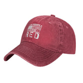 Fwoeqiz Remember Everyone Deployed red Friday cap front view, versatile for daily wear.