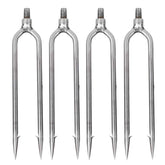 Fydun 4 Pcs Stainless Gaff Hook with 2-prongs for rugged outdoor fishing.