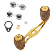 Fydun fishing reel handle with carbon fiber frame and gold finish for lighter, smoother casts