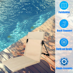 FYSHINE foldable chair beige extended for beach and camping.
