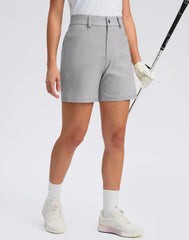 G Gradual elastic waistband with belt loops offers comfortable fit and secure feel.