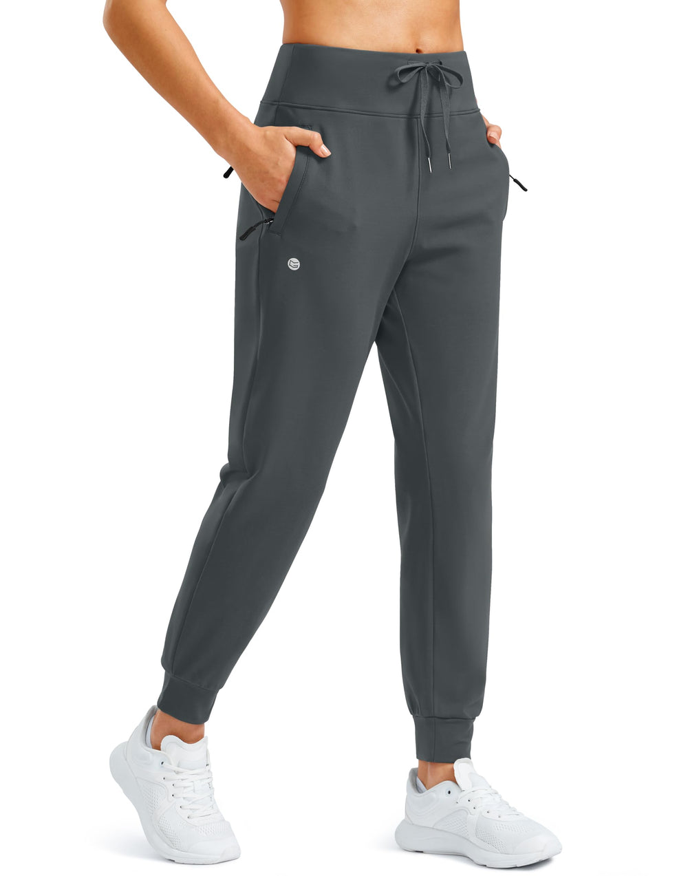 G Gradual fleece-lined joggers, dark grey side view, warmth and mobility.