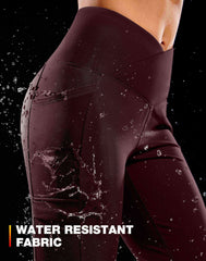 G Gradual women's fleece-lined pants back view highlights slimming slightly flared silhouette.