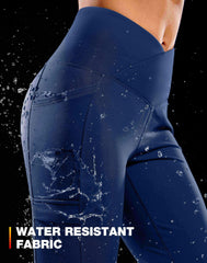 G Gradual flare-leg design emphasizes flattering silhouette during outdoor wear.