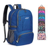 G4Free 40L backpack folded in its pocket for travel storage.