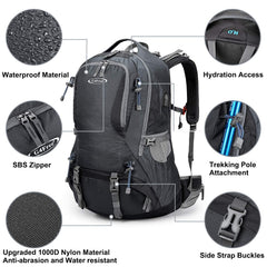 G4Free 50L hiking backpack hydration compartment ready to hold a bladder