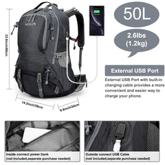 G4Free 50L hiking backpack rain cover in use protecting gear