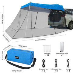 G4Free Car Awning dimensions reveal ample space for 3–4 people