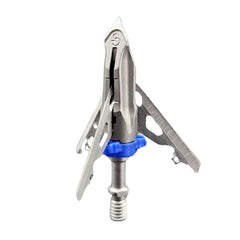 G5 Outdoors DeadMeat Broadhead front view with three blades ready for deployment