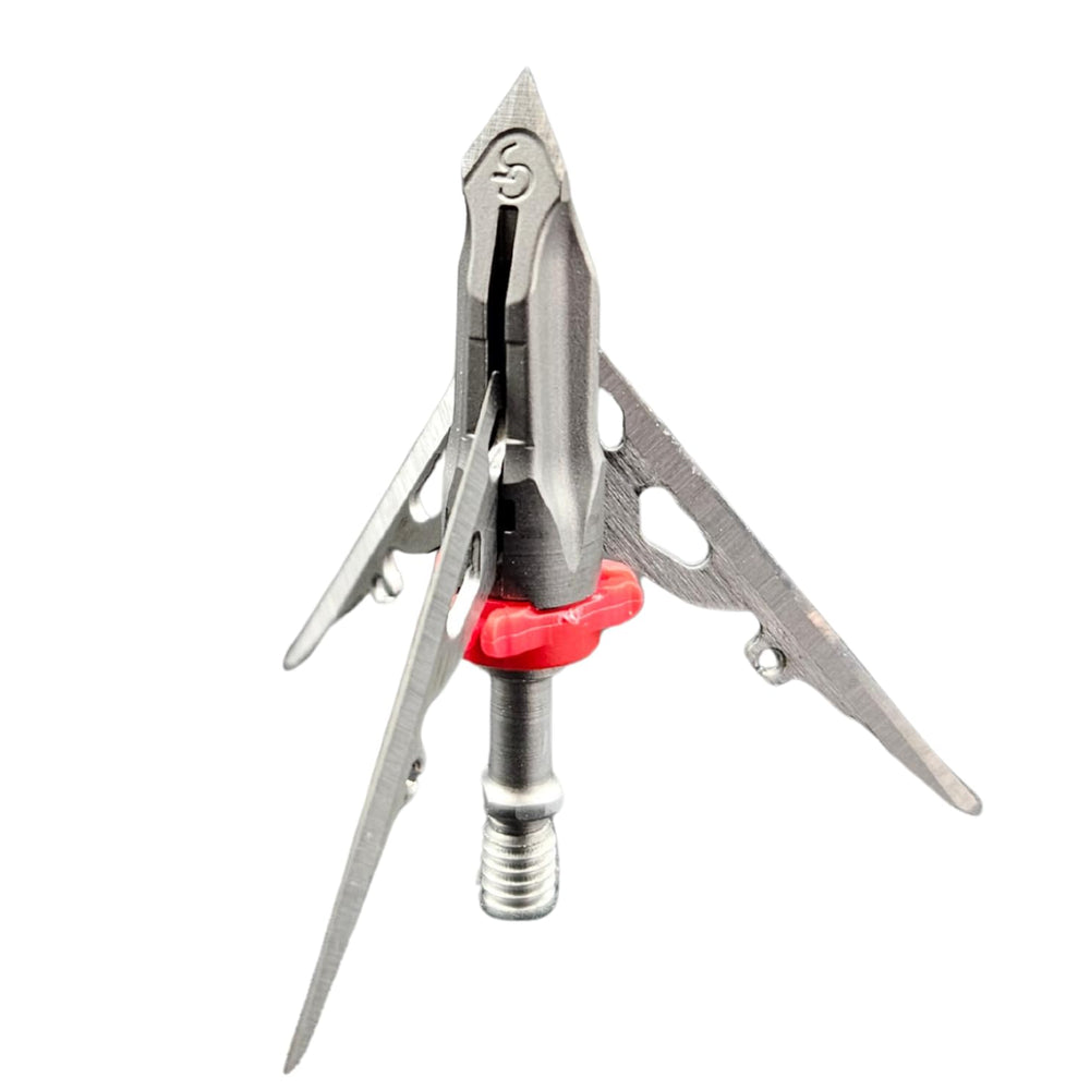 G5 Outdoors Megameat 2in cutting diameter broadhead shows wide cut for potential deeper penetration
