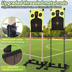 GADFISH shooting target stand width adjustment showing scalable target sizes.