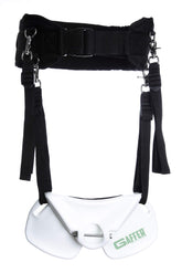 GAFFER SPORTFISHING Wide Body Fishing Belt front view demonstrates secure hands-free fighting on boats.