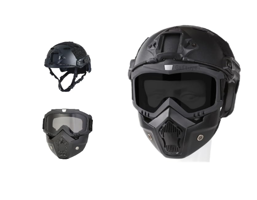 Gaftuyei adult airsoft helmet with full-face mask for enhanced protection