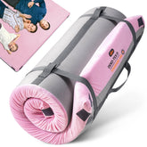 Gaialoop memory foam camping mattress rolled for easy storage and portability.