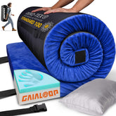 Gaialoop 3 Inch memory foam camping mattress top view shows plush comfort with steady support