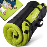 Gaialoop 3-inch memory foam mattress rolled for easy packing and travel prep.