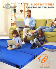 Gaialoop bed-cot mattress enhances car camping setup with added comfort.