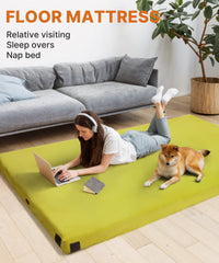 Gaialoop memory foam mattress in tent delivering plush comfort on uneven ground.