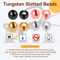 Gainfite tungsten beads 2.8mm copper close-up for durable flies in tough water.