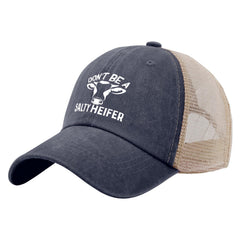 galagro Don't Be A Salty Heifer Hat side view, breathable mesh for all-day comfort.